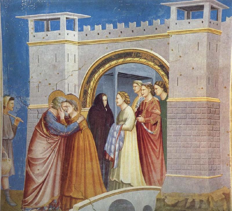 GIOTTO di Bondone Anna and Joachim Meet at the Golden Gate oil painting image